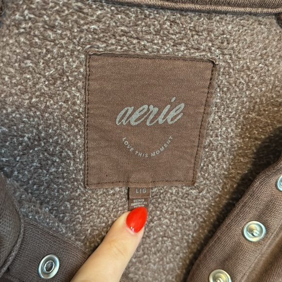 Brown Long Sleeve Polo Sweatshirt size L - Picture 2 of 3